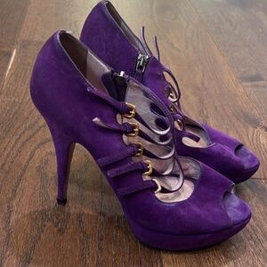 Prada Purple Velvet Heels. Size